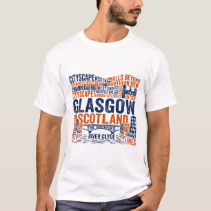Glasgow Schotland Stedelijke Silhouette Rivier Cly T-shirt