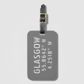Glasgow Scotland Latitude & Longitude Bagagelabel (Voorkant (verticaal))