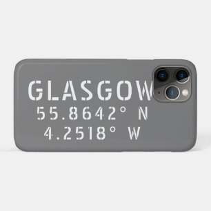 Glasgow Scotland Latitude & Longitude iPhone 11 Pro Hoesje