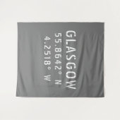 Glasgow Scotland Latitude & Longitude Wandkleed (Voorkant (horizontaal))