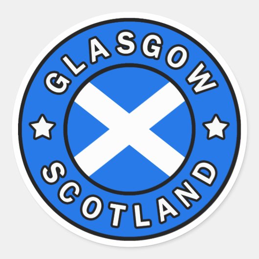 Glasgow Scotland Ronde Sticker (Voorkant)