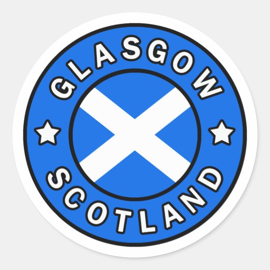Glasgow Scotland Ronde Sticker (Voorkant)