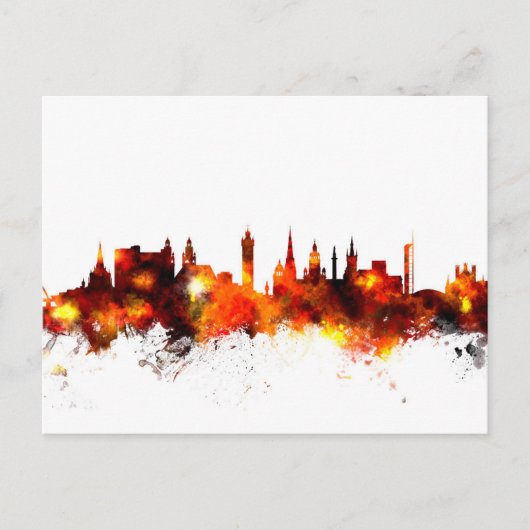 Glasgow Scotland Skyline Briefkaart (Voorkant)