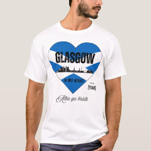 Glasgow Scotland Skyline Heart - Sinds [Jaar] T-shirt
