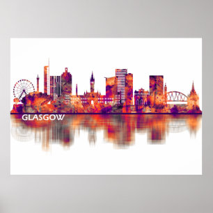 Glasgow Scotland Skyline Poster