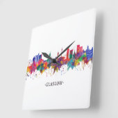 Glasgow Scotland Skyline Vierkante Klok (Hoek)