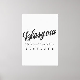 Glasgow Scotland "The Beste Green Place" Canvas Afdruk
