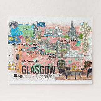 Glasgow Scotland Travel Map  Legpuzzel