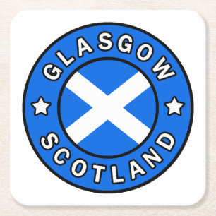 Glasgow Scotland Vierkante Kartonnen Onderzetter