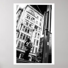 Glasgow street scene reflectie poster
