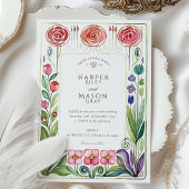 Glasgow Style Waterverf Wedding Kaart