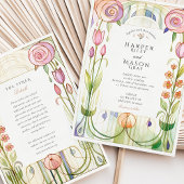 Glasgow Style Waterverf Wedding Kaart