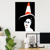 Glasgow Traffic Cone Girl Poster Print (Thuiskantoor)