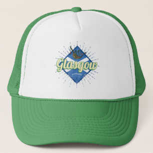 Glasgow UK City Scotland Retro Bagpipes  Trucker Pet