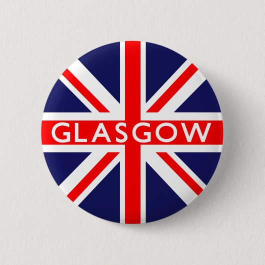 Glasgow UK Flag Ronde Button 5,7 Cm (Voorkant)