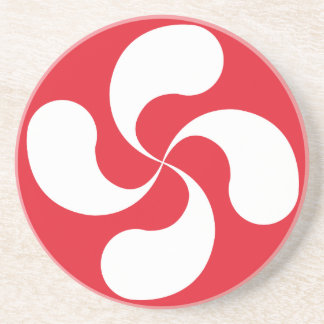 Glasmafdrukken van het Baskische Croix "Lauburu" Zandsteen Onderzetter