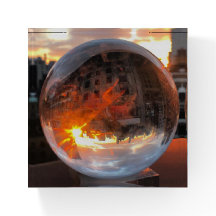 Glass Ball nyc skyline reflectie