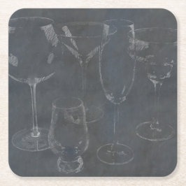 Glass Barware Vierkante Kartonnen Onderzetter