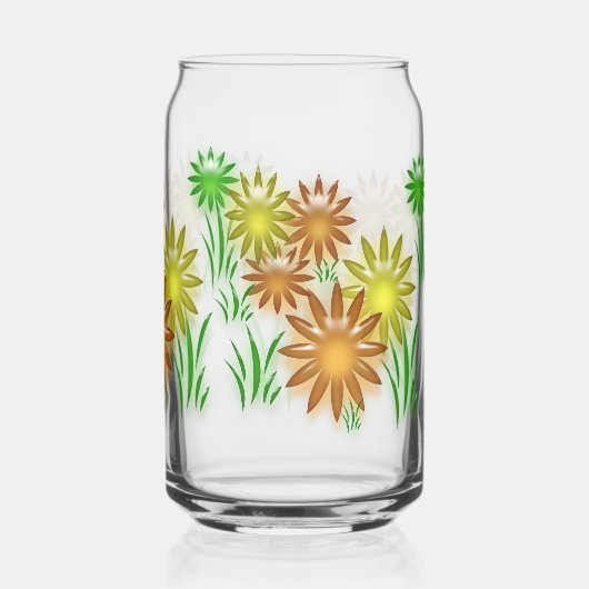 Glass Can - 3D Neon Flowers (Verso)