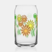 Glass Can - 3D Neon Flowers Blikvorm Glas (Links)