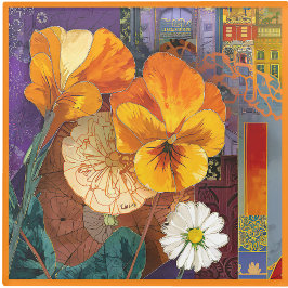 Glass COASTER - Colorful Floral Arrangement Glazen Onderzetter