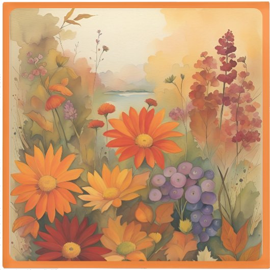 Glass COASTER - Golden Shades of Orange & Yellow Glazen Onderzetter