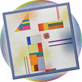 Glass COASTER - "Hartweich, No. 390" - Kandinsky Glazen Onderzetter