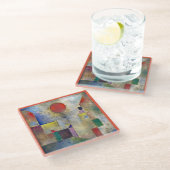 GLASS COASTER - "Red Balloon" by Artist Paul Klee Glazen Onderzetter (Schuin)