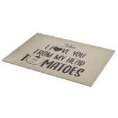 Glass Custom I Love You from My Head Tomaten Snijplank (Hoek)