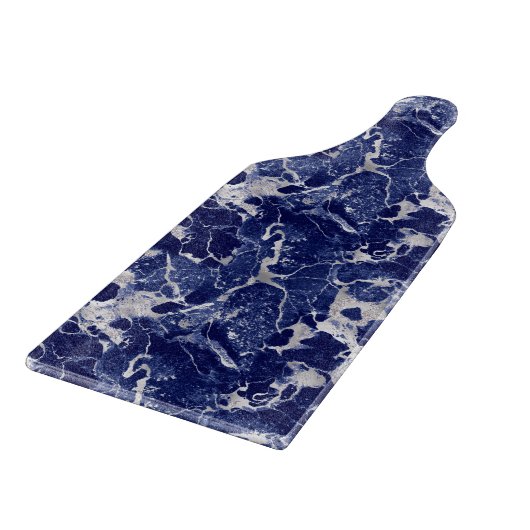 Glass Cutting Board - Blue & Silver Marble Pattern Snijplank (Hoek)