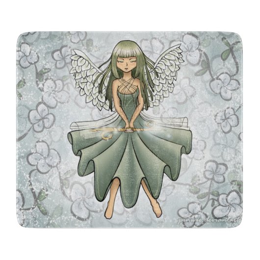 Glass Cutting Board- Fairy Summoning Spring Design Snijplank (Voorkant)