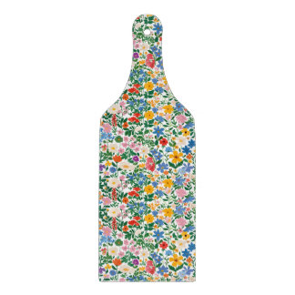 Glass Cutting Board - Happy Floral Flower Pattern. Snijplank