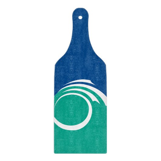Glass cutting board paddle with flag Ottawa Snijplank (Voorkant)