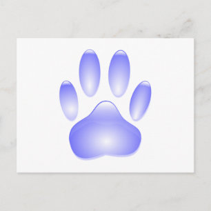 Glass Dog Paw Print Briefkaart