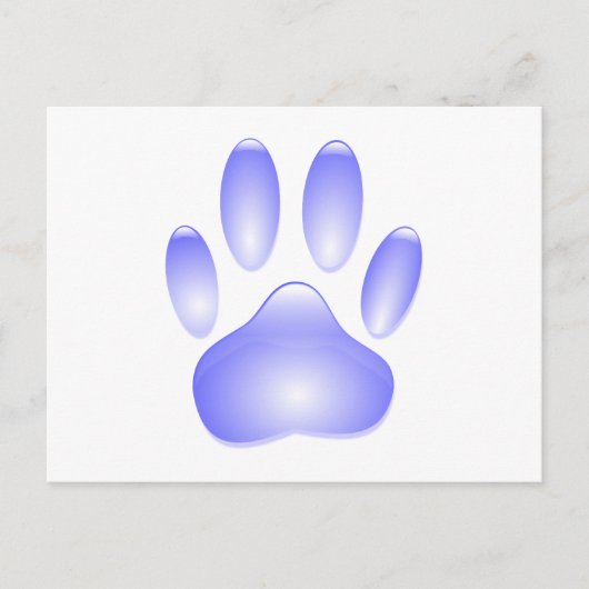 Glass Dog Paw Print Briefkaart (Voorkant)