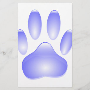 Glass Dog Paw Print Briefpapier