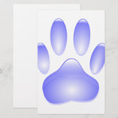 Glass Dog Paw Print Briefpapier (Voorkant / Achterkant)
