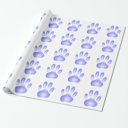 Glass Dog Paw Print Cadeaupapier (Uitgerold)