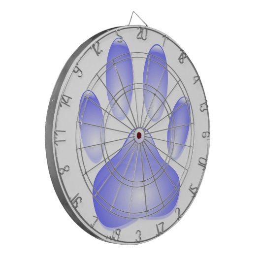 Glass Dog Paw Print Dartbord (Voorkant Links)