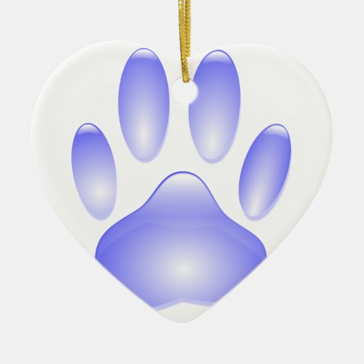 Glass Dog Paw Print Keramisch Ornament (Voorkant)