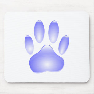 Glass Dog Paw Print Muismat