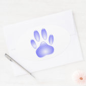 Glass Dog Paw Print Ovale Sticker (Envelop)