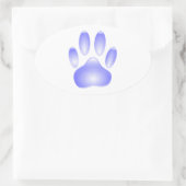 Glass Dog Paw Print Ovale Sticker (Tas)