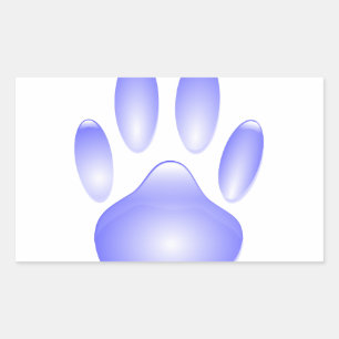 Glass Dog Paw Print Rechthoekige Sticker
