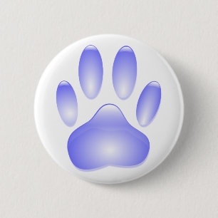 Glass Dog Paw Print Ronde Button 5,7 Cm