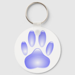 Glass Dog Paw Print Sleutelhanger
