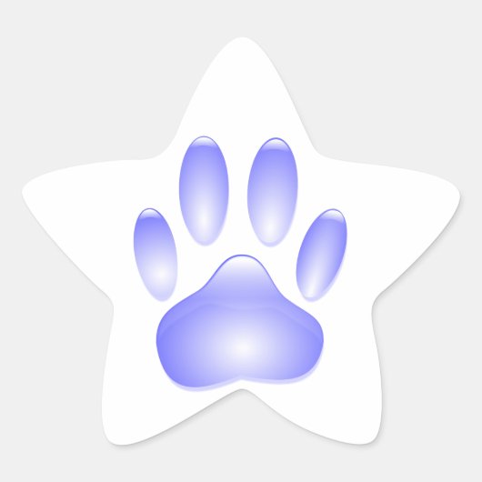 Glass Dog Paw Print Ster Sticker (Voorkant)
