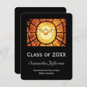 Glass Dove Faire-part de diplôme religieux (Devant / Derrière)