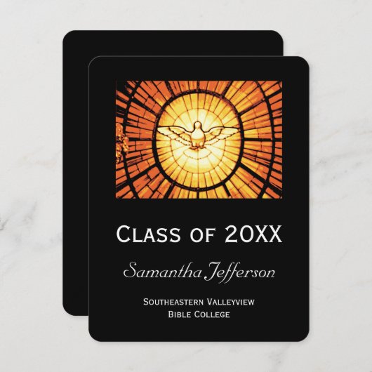 Glass Dove Faire-part de diplôme religieux (Devant / Derrière)