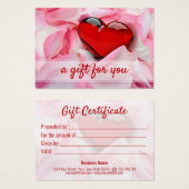 Glass Heart Roos Petals Valentijnsdag Gift Kaart (Voorkant /achterkant)